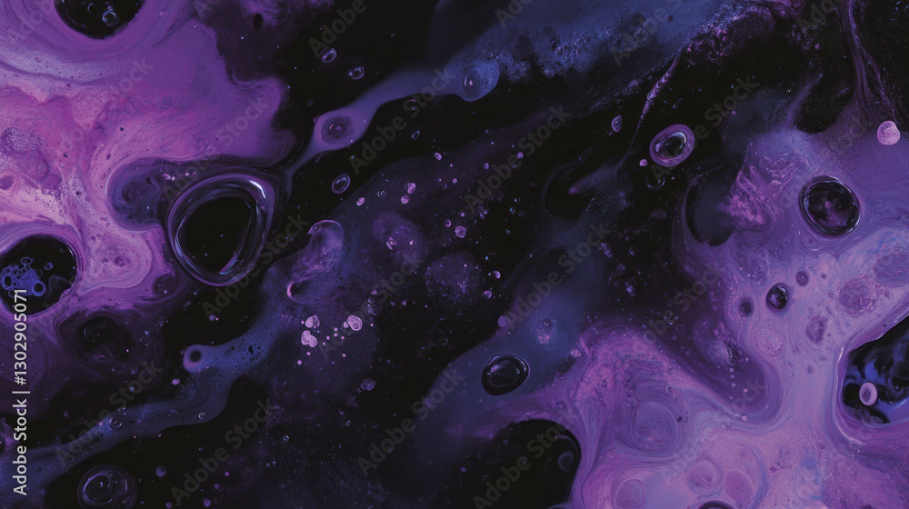 Poster abstract deep violet and purple oil texture with fluid patterns for creative design