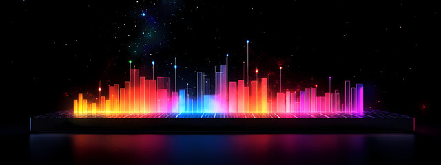 Futuristic Digital Analytics in Neon Light