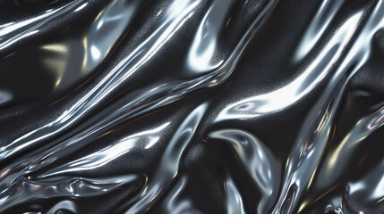 Shimmering silver gray oil texture with metallic gloss