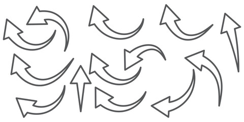 vector icon of a thin long arrow. Black arrows vector illustration. Icons isolated. black long arrow