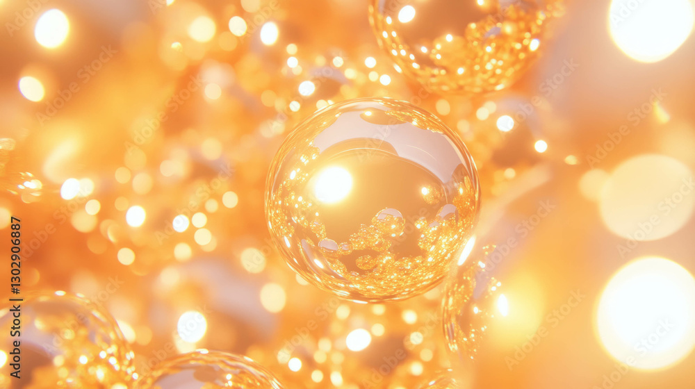 Poster shimmering liquid gold texture with gleaming surface for luxurious design