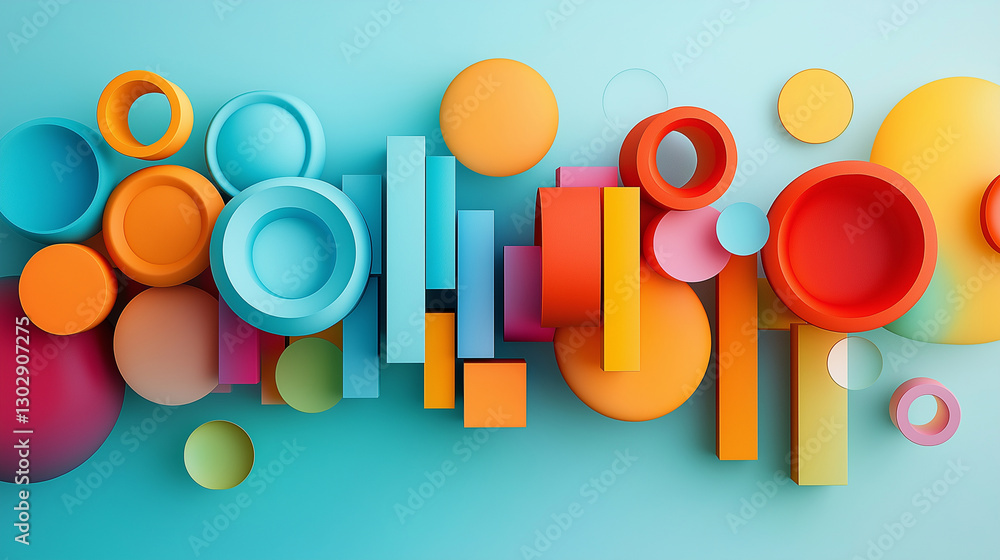 Poster a shape is made up of many smaller shapes that are different colors