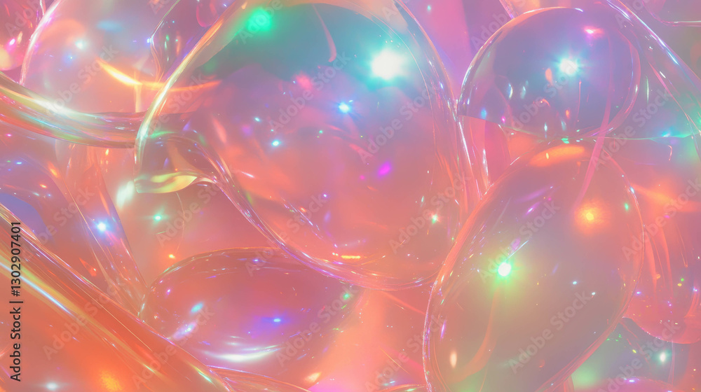 Poster vibrant liquid plastic texture with multicolored highlights for creative design projects