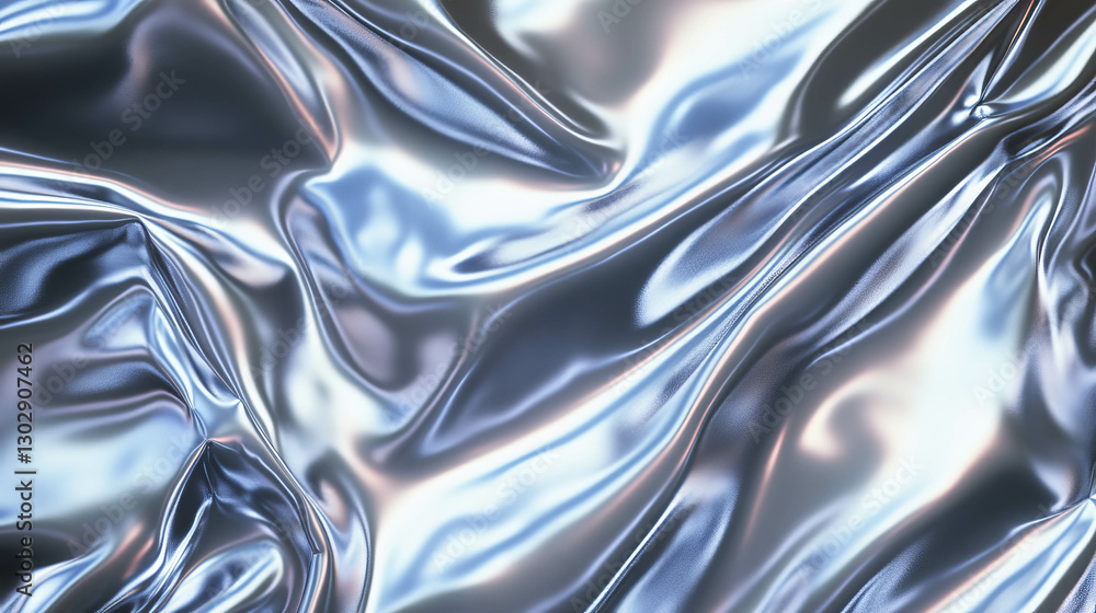 Poster elegant liquid silver texture with smooth ripples for design and art projects
