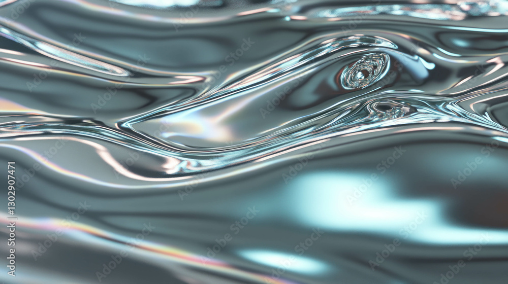 Poster abstract liquid silver texture with reflective surface design for artistic backgrounds