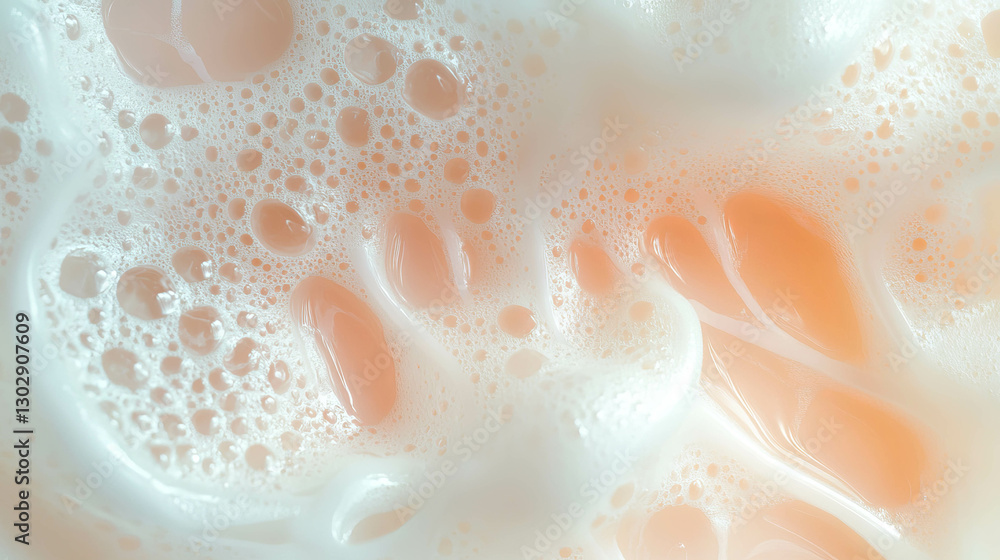 Aufkleber Close-up of liquid wax texture with bubbles and unique patterns