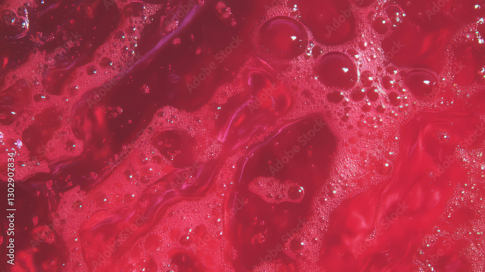 Poster vibrant red wine surface texture with bubbles for beverage design