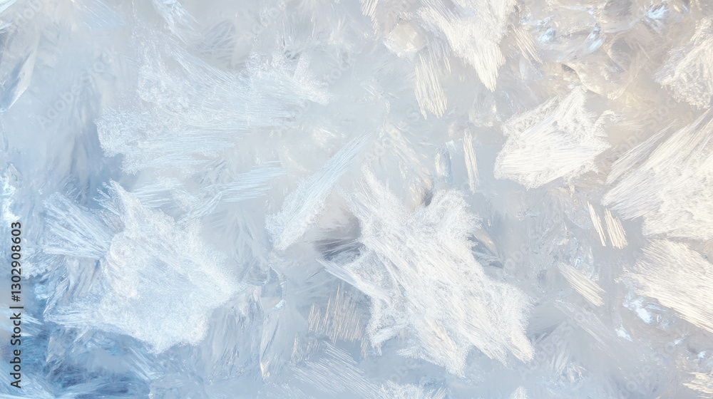 Aufkleber intricate frost patterns on windowpane capturing natural winter art