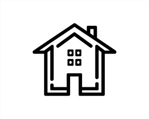 Home icon outline logo. House line icon symbol. Thin line house logo icon.