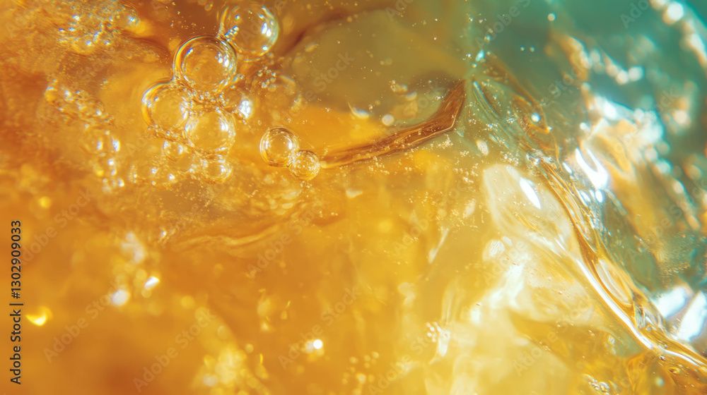 Aufkleber elegant and clean close-up of clear spa texture with bubbles and warm tones