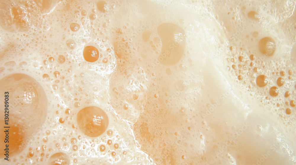 Poster elegant and clean close-up texture of cloudy liquid with bubbles