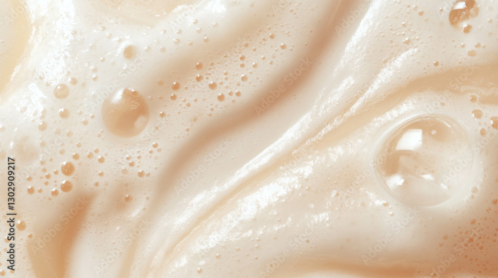 Poster elegant and clean close up texture of cream soda bubbles for beverage design