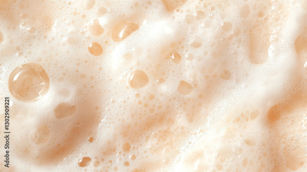 Poster close-up of cream soda bubbles with elegant and clean texture for refreshing beverage designs