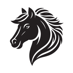 Fototapeta premium Bold horse head silhouette design for logo