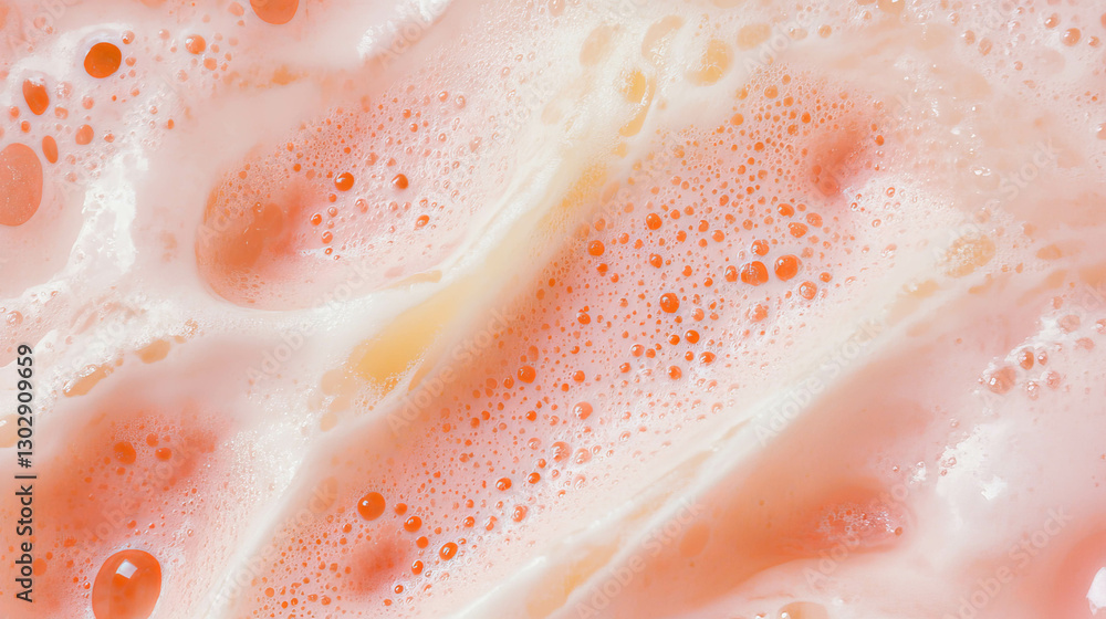 Poster elegant and clean texture of guava soda foam in close-up detail
