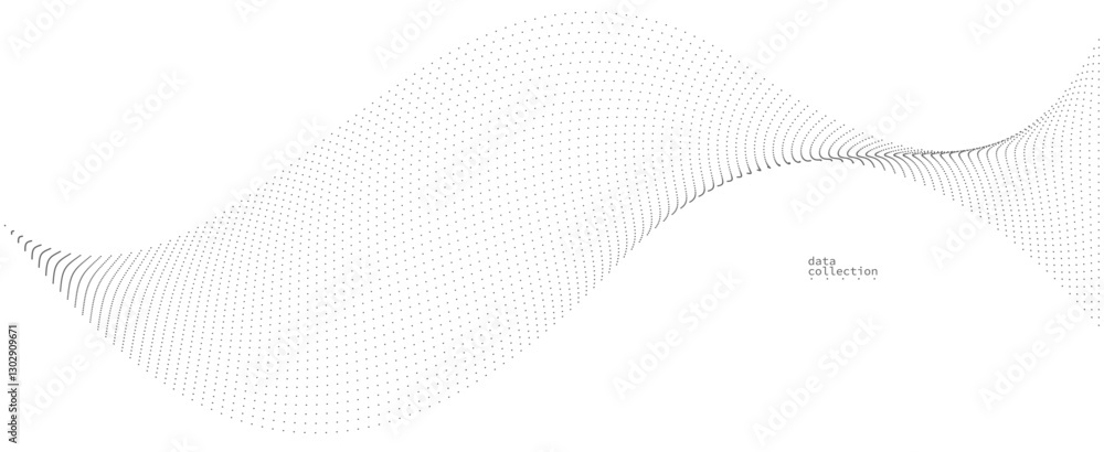 Poster grey airy particles flow vector design, abstract background with wave of flowing dots array, digital
