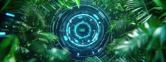 The future of green technology shown with interactive overlays.