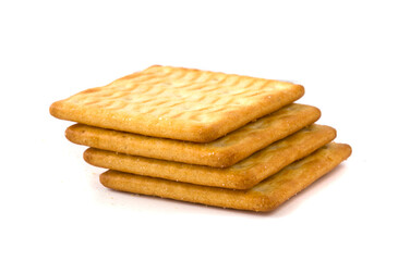 crackers on white background