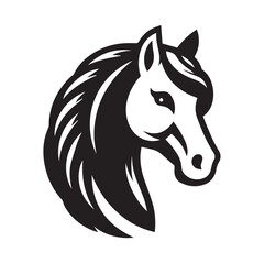 Obraz premium Bold horse head silhouette design for logo