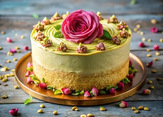 chocolate cake with rose
