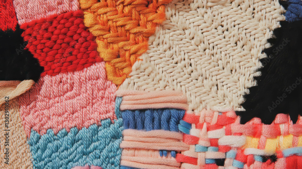 Poster Intricate woven fabric patterns for textile design and art inspiration