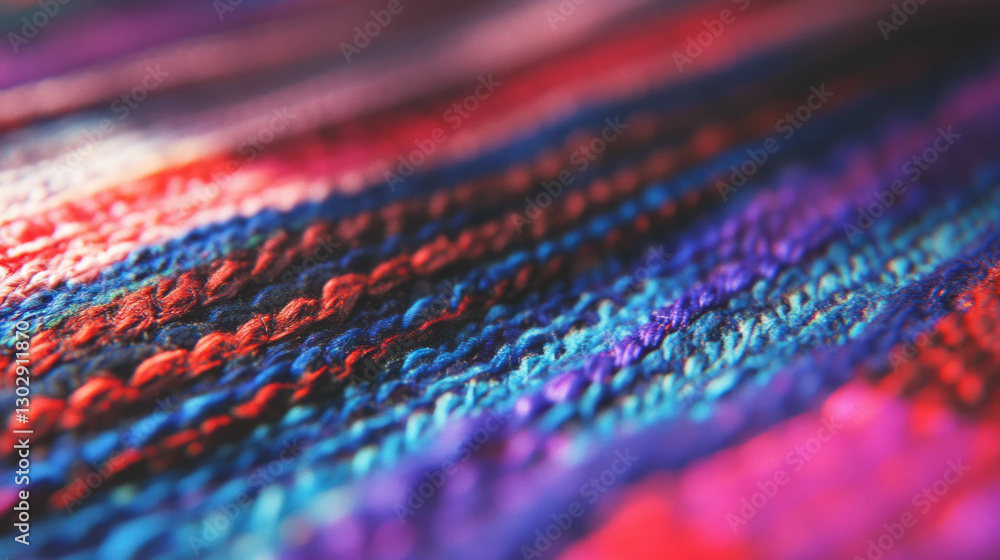 Poster vibrant textures and intricate patterns of colorful woven fabric design