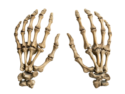 Pair of realistic skeleton hands.