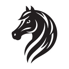 Obraz premium Bold horse head silhouette design for logo