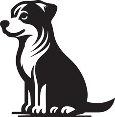 A cute dog vector silhouette illistration image with white background 