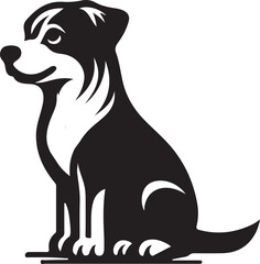 A cute dog vector silhouette illistration image with white background 