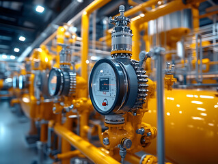 Obraz premium High-tech Industrial Machinery Controls in a Modern Manufacturing Facility Designed for Precision and Efficiency