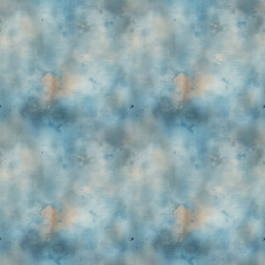 Obraz premium Seamless watercolor cloud texture in blue and beige tones