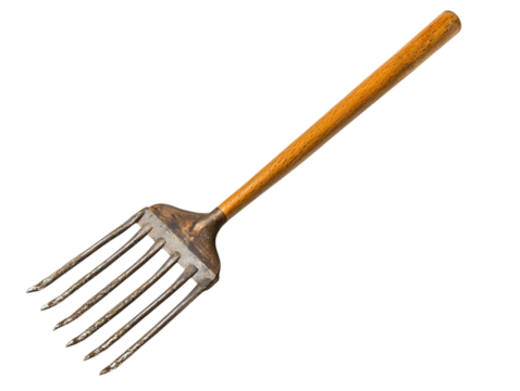 Vintage metal and wood fish spear.