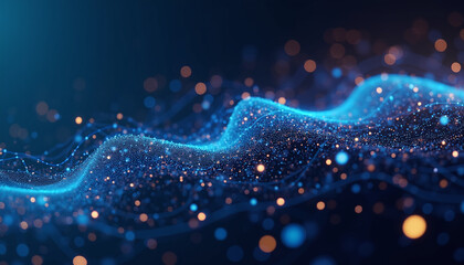 Futuristic Technological Landscape in Abstract Digital Art