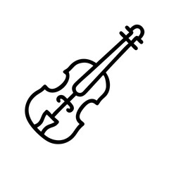 Obraz premium Irish fiddle icon, simple, black outline, Saint Patrick's Day music symbol