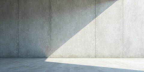 Sunlit Minimalist Concrete Room Interior Design Featuring a Textured Wall and Polished Floor