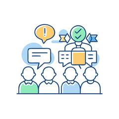 Debate club icon, symbolizing discussions, critical thinking, and idea exchange, social network communication