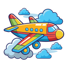 Naklejka premium Aeroplan vector image on white background