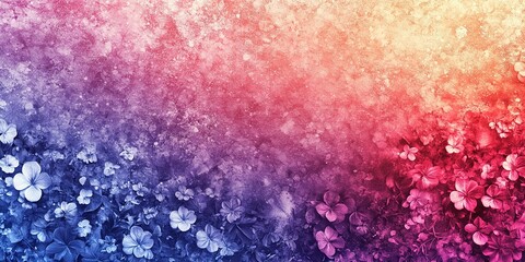Fototapeta premium Colorful floral background with gradient hues blending together showcasing vibrant flowers and textures