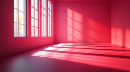 empty studio background with a smooth red gradient,cartoon illustration
