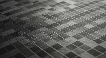 Abstract Grey Grid Pattern Geometric Tiles Modern Architecture Industrial Design Background