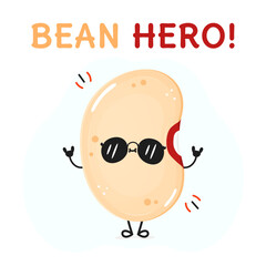 Cool Cartoon Bean Character Wearing Sunglasses and Rocking Out Vector Illustration