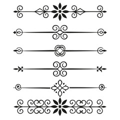 Obraz premium Hand-Drawn Line Borders and Decorative Divider Set