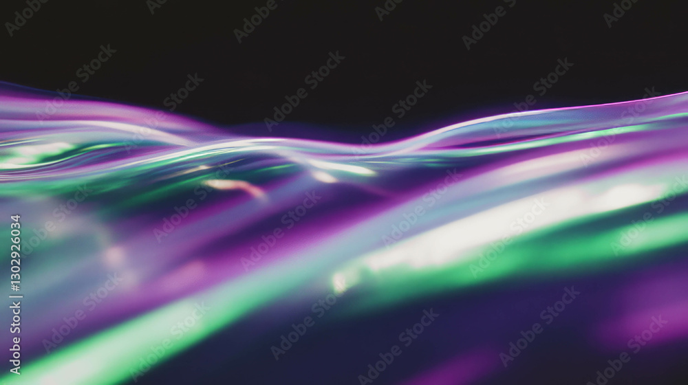 Poster Aurora borealis overlay texture with flowing abstract gradient for creative design