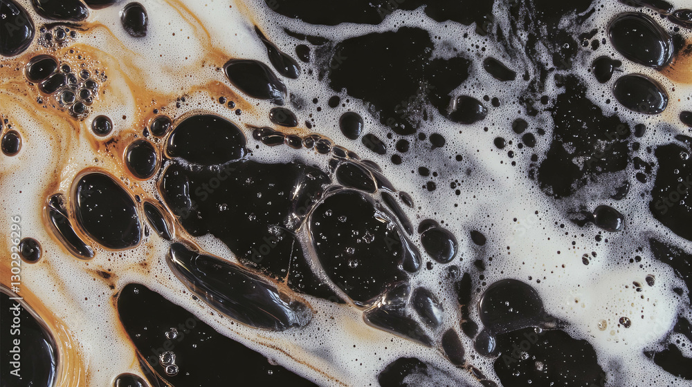 Poster abstract foam and bubbles texture of birch beer beverage overlay