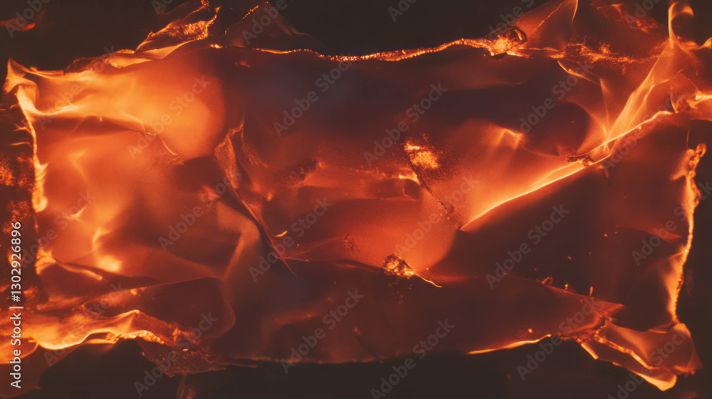 Poster fiery paper burn texture with charred edges for creative design