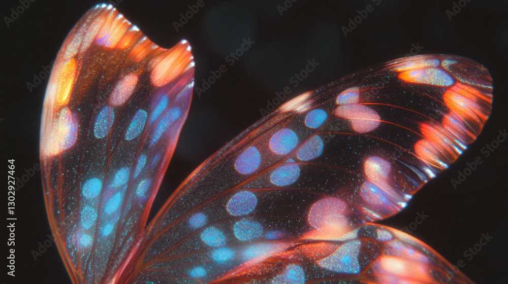 Poster Colorful butterfly wing texture with intricate patterns for artistic design