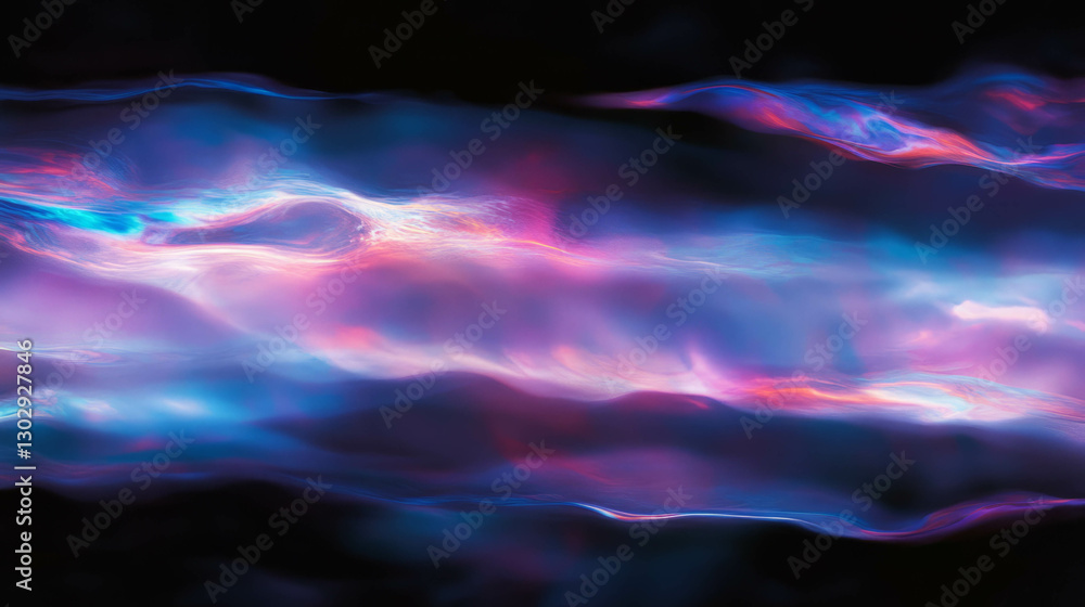 Poster mystical clouds illuminated by moonlight for creative design projects