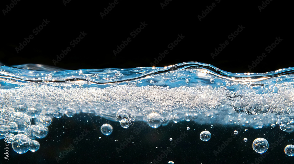 Poster clear sparkling water with bubble texture - perfect for background or design elements