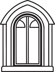 Fototapeta premium door line art, black outline, vector and illustration, coloring book page line art drawing